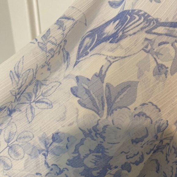 Maison d’Amélie Blue Floral Blouse | Sheer Long Sleeve | Size M - Picture 3 of 4